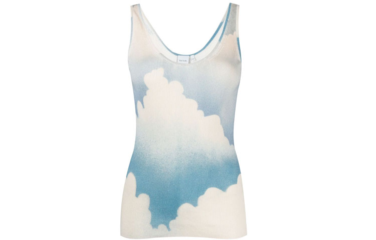 (Women) Paul Smith Cloud Print Knit Tank Top Sky Blue W1R252NK10880