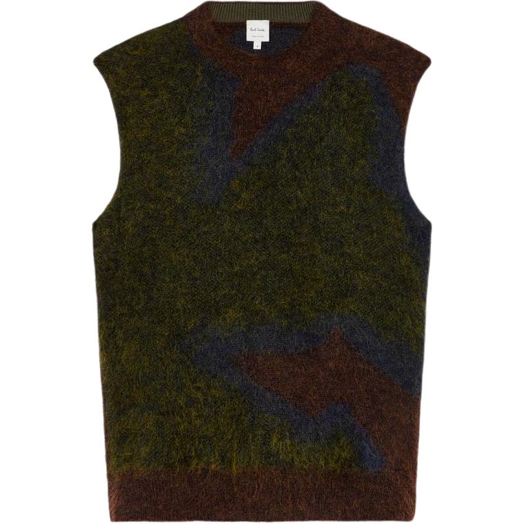 Paul Smith FW24 Dark Gray Seam Pattern Sleeveless Vest. M1R-928Y-N02512-73
