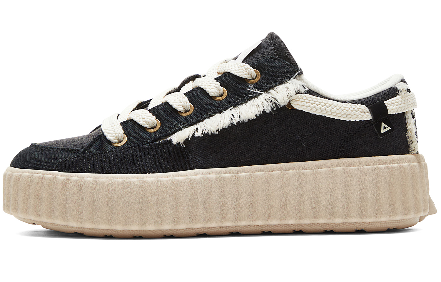 (Women) Peak Biscuit Shoes Black Retro Cushioning Low-Top Casual Sneakers. DB420012 Black