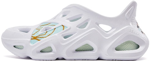 (Women) Peak Seascape Beach Slide 'White Green' DL340338 (Women) Peak Seascape Beach Slide 'White Green' DL340338