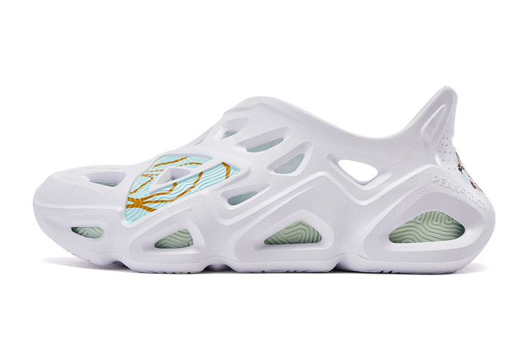 (Women) Peak Seascape Beach Slide 'White Green' DL340338