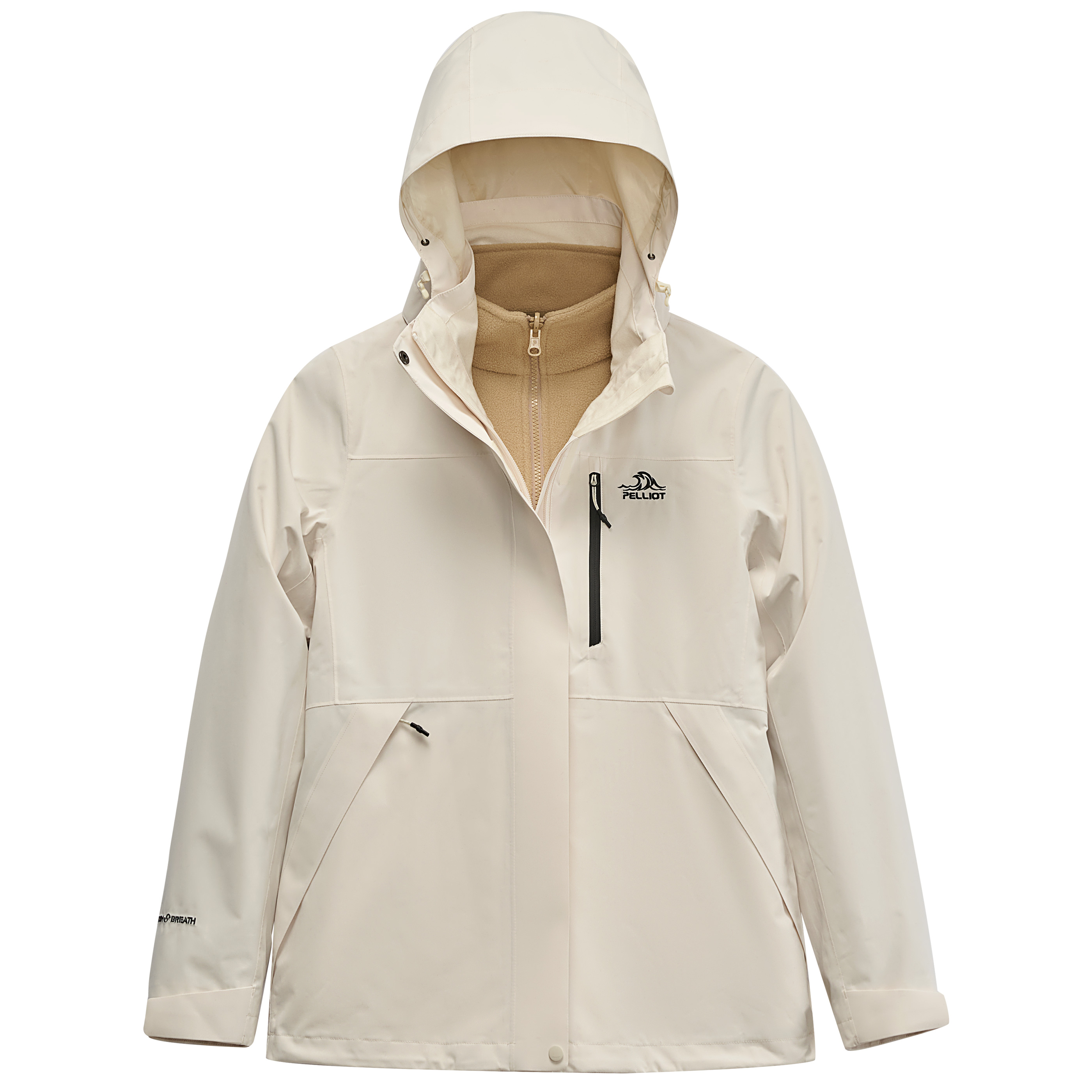 (Women) PELLIOT Waterproof 3-in-1 Hiking Jacket with Detachable Fleece Liner 12340106