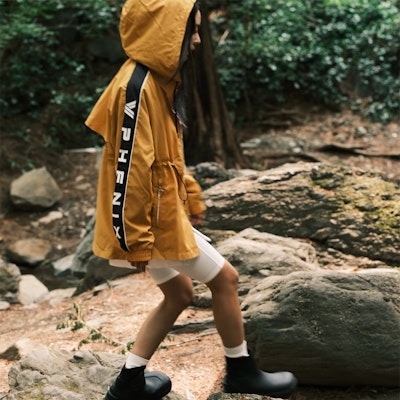 (W) Phenix MISS 系列拼色字母連帽束腰外套 女款 PCEW2WT05 1