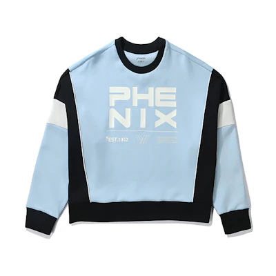 (Women) Phenix Urban Series Colorblock Logo Print Pullover Crewneck Sweatshirt Women PCEW2KT05