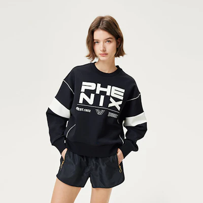 (W) Sudadera Mujer Phenix Urban Series Colorblock con Logo y Cuello Redondo PCEW2KT05 5