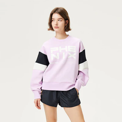 (W) Sudadera Mujer Phenix Urban Series Colorblock con Logo y Cuello Redondo PCEW2KT05 1