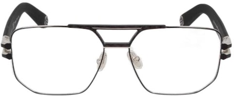 (Women) Philipp Plein Black Irregular Metal Optical Glasses with Engraved Temples VPP022M523 (Women) Philipp Plein Black Irregular Metal Optical Glasses with Engraved Temples VPP022M523