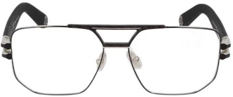Order (W) Philipp Plein 黑色不規則金屬光學眼鏡附雕刻鏡腳 VPP022M523