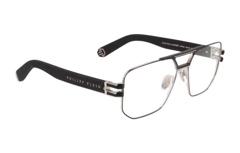 Lookbook (W) Philipp Plein 黑色不規則金屬光學眼鏡附雕刻鏡腳 VPP022M523