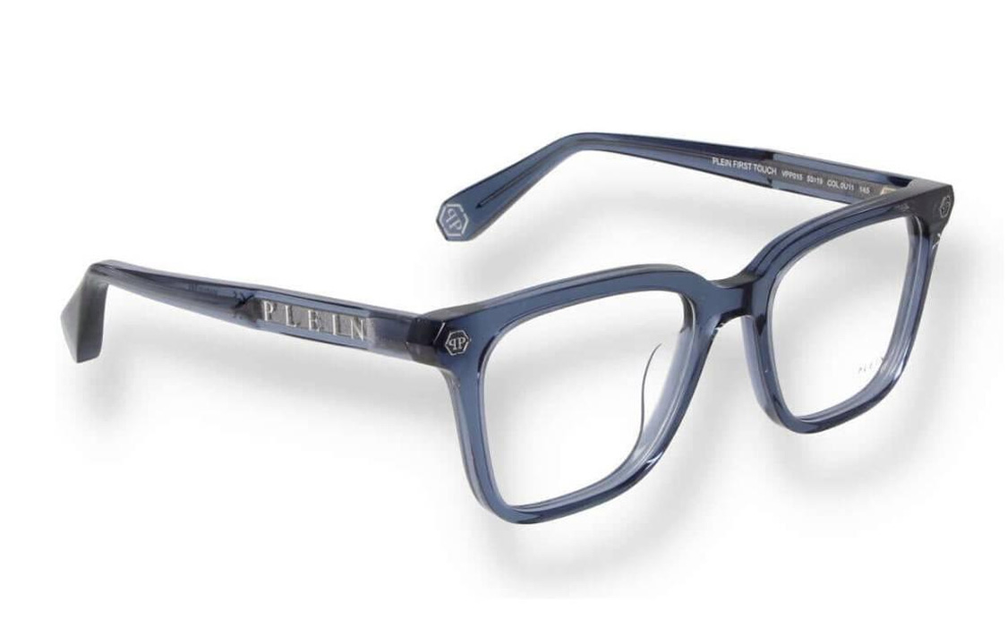 Order (W) PHILIPP PLEIN 藍色方框側邊標誌設計光學眼鏡 VPP015MFIRSTTOUCH0U11