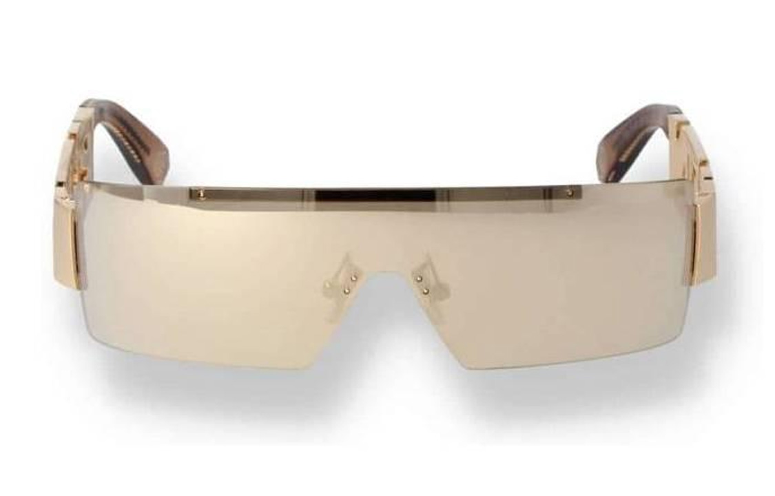 (Women) PHILIPP PLEIN  Gold Irregular Alloy Sunglasses UV Protection. SPP032SVERYPLEIN300G