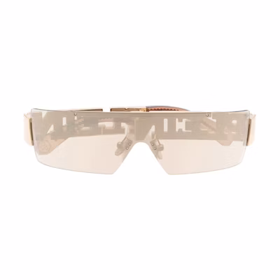 (Women) PHILIPP PLEIN Irregular Metal Frame Logo Sunglasses Gold SPP032S300G