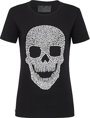 (W) PHILIPP PLEIN 骷髏水鑽裝飾圓領T恤 黑色 P19C-WTK1283-PTE003N-02 Buy (W) PHILIPP PLEIN 骷髏水鑽裝飾圓領T恤 黑色 P19C-WTK1283-PTE003N-02