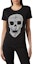 Shop (W) PHILIPP PLEIN 骷髏水鑽裝飾圓領T恤 黑色 P19C-WTK1283-PTE003N-02