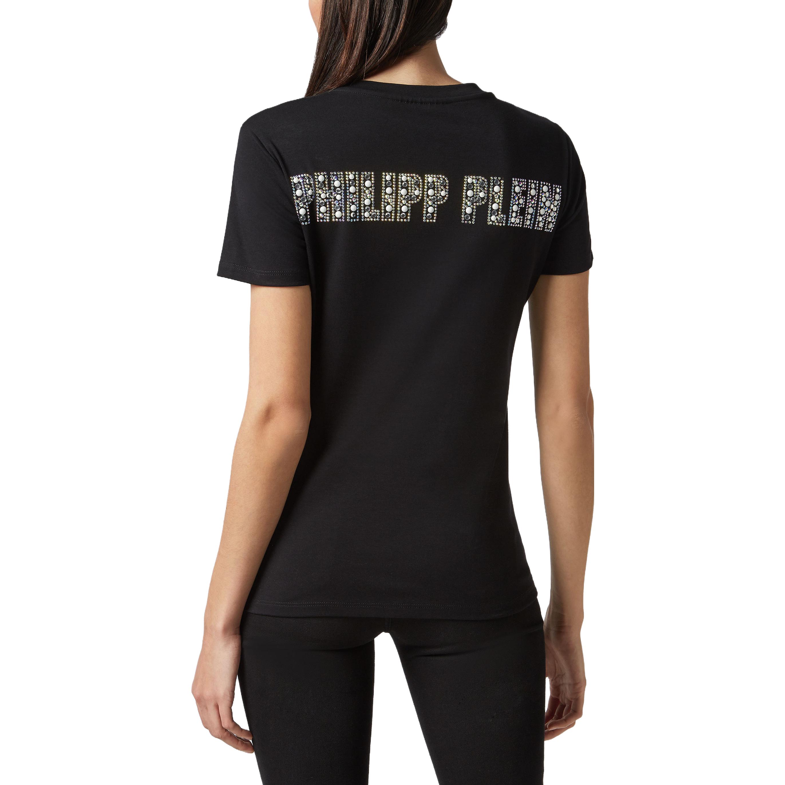 Purchase (W) PHILIPP PLEIN 骷髏水鑽裝飾圓領T恤 黑色 P19C-WTK1283-PTE003N-02