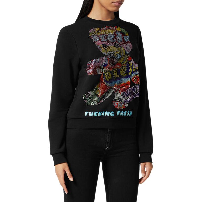 Shop (W) 菲利普普林黑色圆领长袖套头衫卫衣 PADC-WJO0956-PJO002N-02