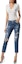 Lookbook (W) PHILIPP PLEIN Jeans Wanita Slim Fit Cropped Biru Distressed. P19C-WDT1032-PDE004N-08ON