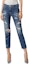 Shop (W) PHILIPP PLEIN Jeans Wanita Slim Fit Cropped Biru Distressed. P19C-WDT1032-PDE004N-08ON