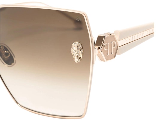 (W) PHILIPP PLEIN 金色不規則logo女士太陽眼鏡 SPP122S Shop (W) PHILIPP PLEIN 金色不規則logo女士太陽眼鏡 SPP122S