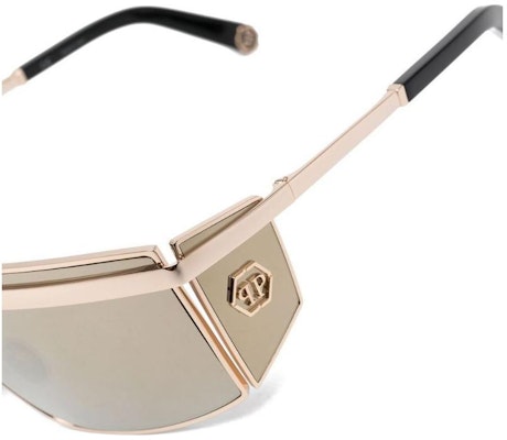 (W) Kacamata Wanita PHILIPP PLEIN Emas Metalik dengan Detail Logo. SPP013 Shop (W) Kacamata Wanita PHILIPP PLEIN Emas Metalik dengan Detail Logo. SPP013