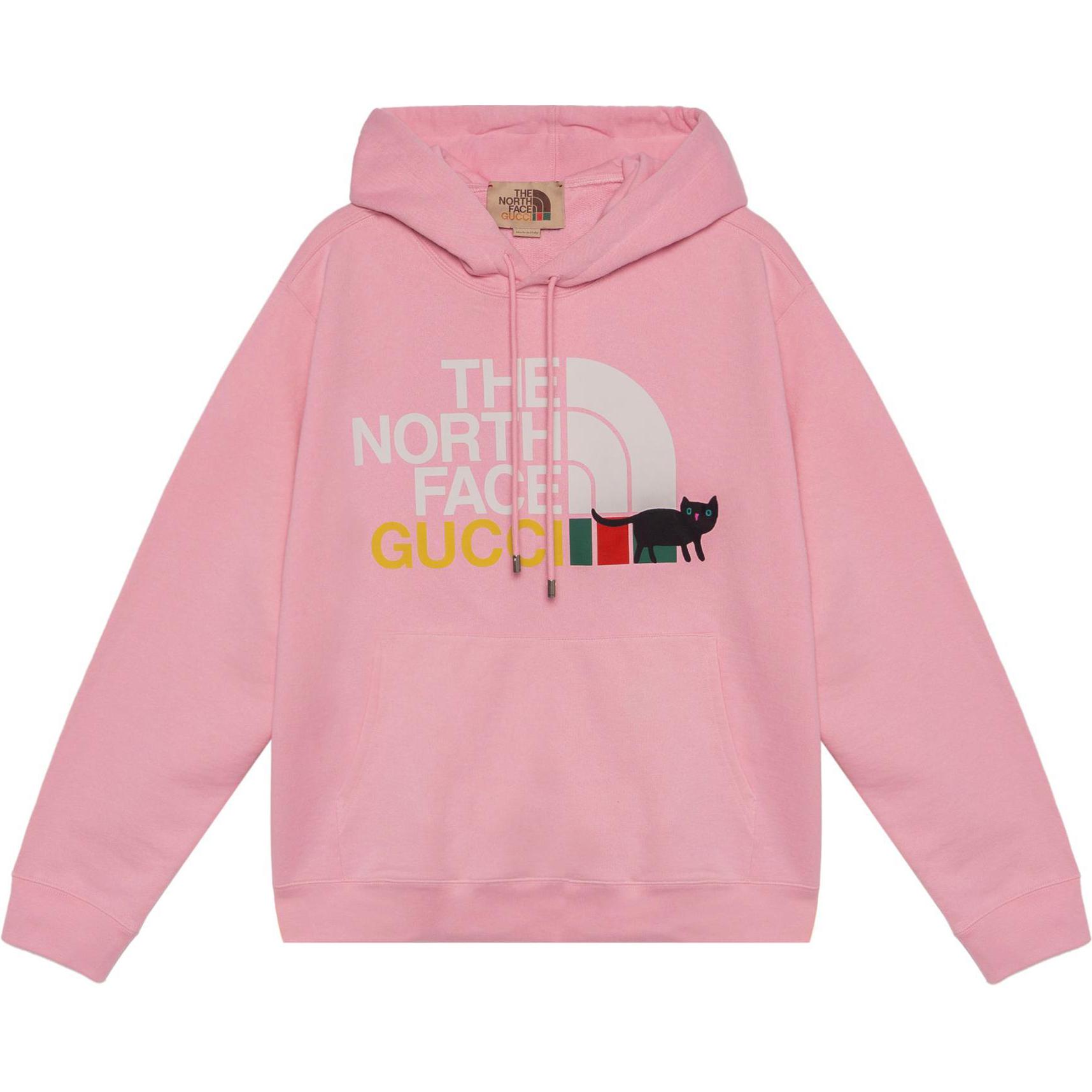 (Women) Pink Gucci x The North Face FW21 Logo Print Hoodie 626989-XJDRJ-5904