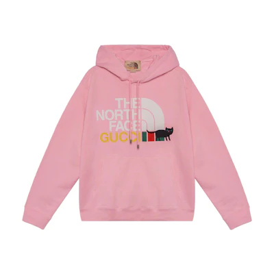 (Women) Pink Gucci TNF FW21 Logo Print Hoodie 626989-XJDRJ-5904