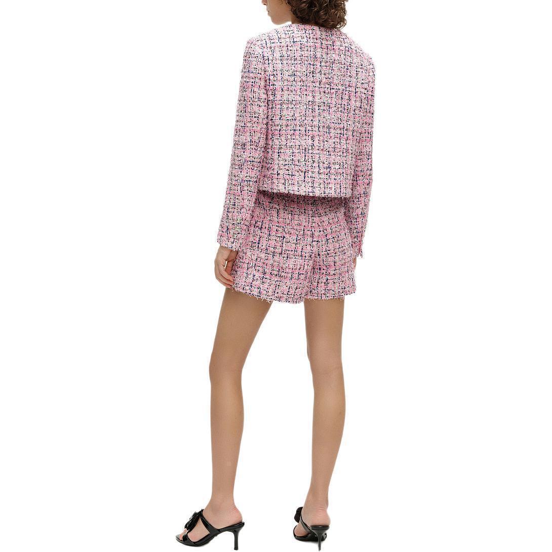 (Women) Pink Karl Lagerfeld Tweed Double-Breasted Cropped Jacket E41W1515 圖 4