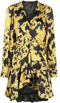 (W) PINKO 巴洛克印花V领长袖连衣裙 - 黑色 1G18GFA07TZH2 Order (W) PINKO 巴洛克印花V领长袖连衣裙 - 黑色 1G18GFA07TZH2