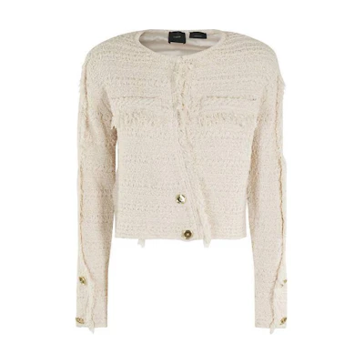 (Women) PINKO Beige Cropped Long Sleeve Plain Shirt. 103251A1Q4-094