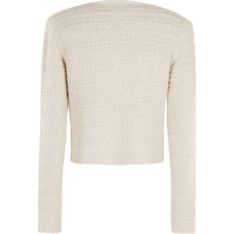 Lookbook (W) PINKO 米色長袖短版素面襯衫 103251A1Q4-094