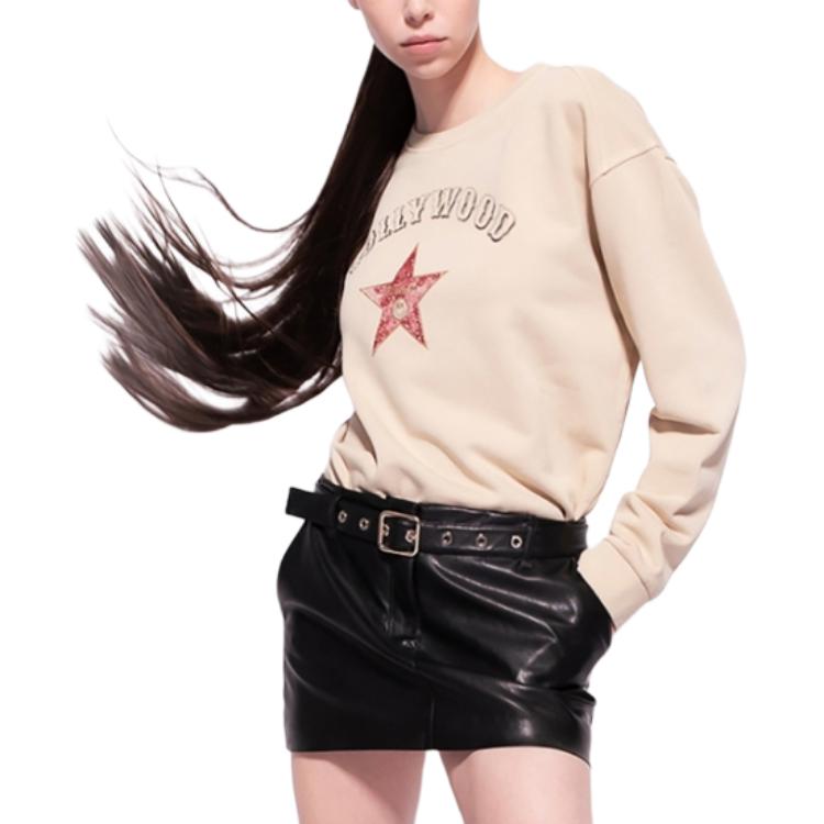 Shop (W) PINKO 米色字母星星圆领休闲长袖卫衣 100352A0L6*C28