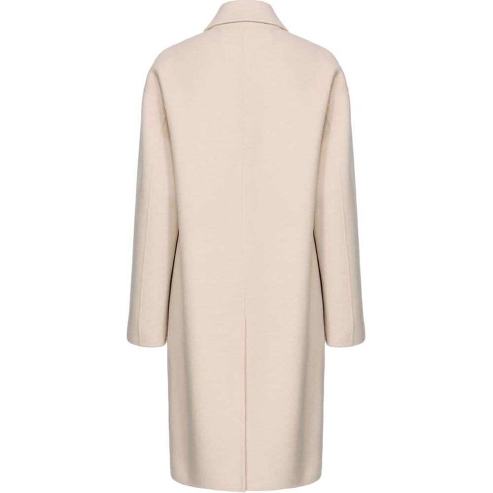 Lookbook (W) PINKO 베이지 솔리드 싱글 브레스티드 캐주얼 코트 SS24. 103817Y27P