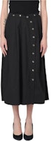 (Women) PINKO Black Casual Midi Loose Long Dress with Solid Color and Buttons 103285A1QO-Z99 (Women) PINKO Black Casual Midi Loose Long Dress with Solid Color and Buttons 103285A1QO-Z99
