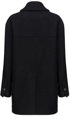 (W) PINKO 黑色雙排扣大衣配簡約翻領設計。 1G18CPZ350-Z99 Lookbook (W) PINKO 黑色雙排扣大衣配簡約翻領設計。 1G18CPZ350-Z99