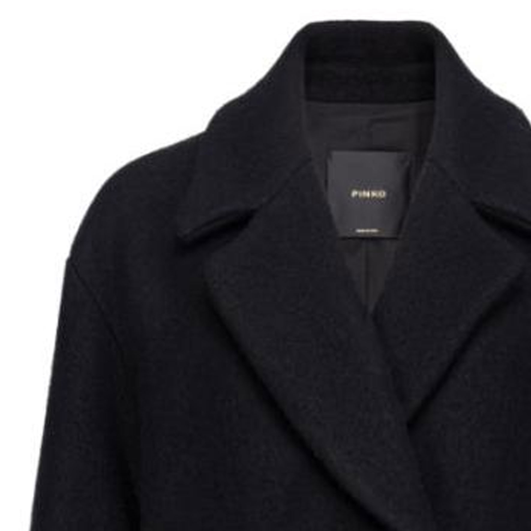 Purchase (W) PINKO 黑色雙排扣大衣配簡約翻領設計。 1G18CPZ350-Z99