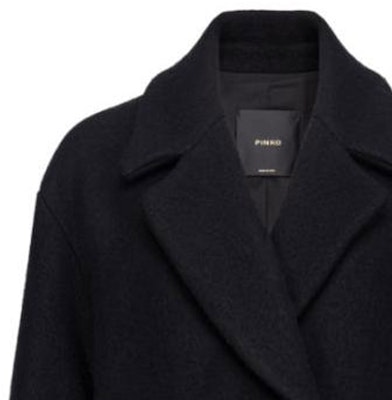 (W) PINKO 黑色雙排扣大衣配簡約翻領設計。 1G18CPZ350-Z99 Purchase (W) PINKO 黑色雙排扣大衣配簡約翻領設計。 1G18CPZ350-Z99