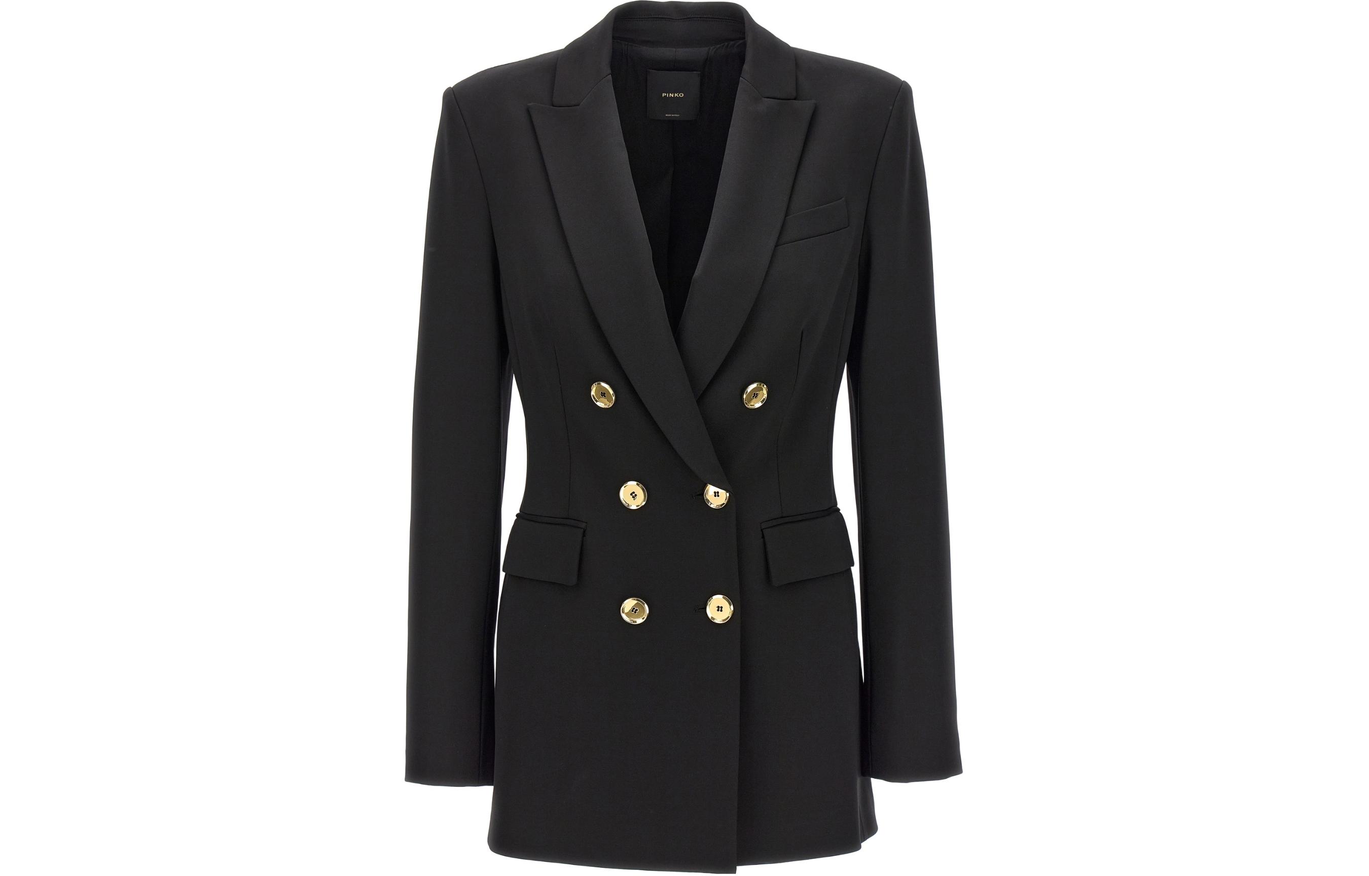 Order (W) PINKO 黑色雙排扣長袖西裝外套 100154A1L3-Z99