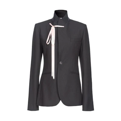 (Women) PINKO Black High-neck Single-breasted Long Sleeve Jacket 103489A1UY-ZN1