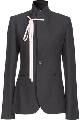 (W) PINKO Jaket Hitam Leher Tinggi Lengan Panjang Single-Breasted 103489A1UY-ZN1 Order (W) PINKO Jaket Hitam Leher Tinggi Lengan Panjang Single-Breasted 103489A1UY-ZN1