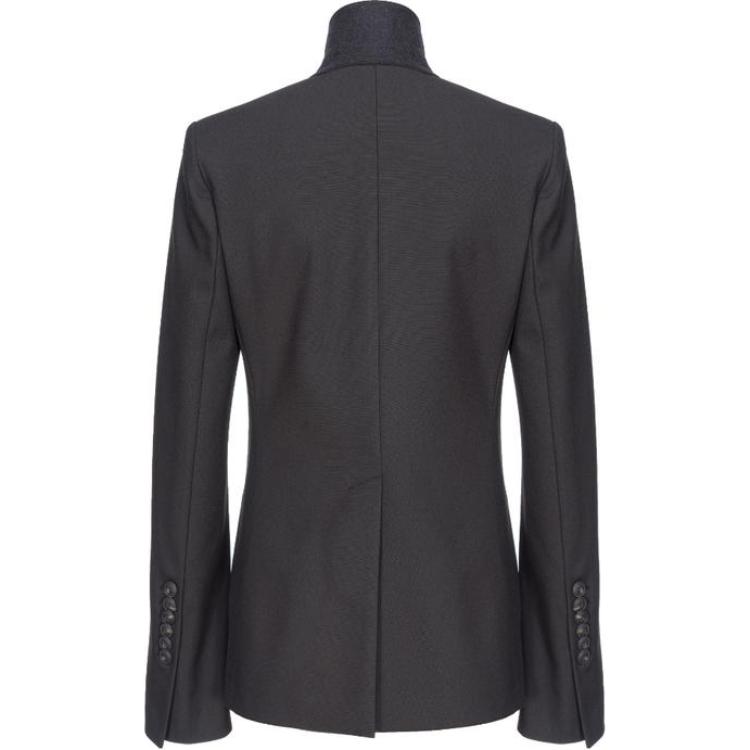 Lookbook (W) PINKO Jaket Hitam Leher Tinggi Lengan Panjang Single-Breasted 103489A1UY-ZN1