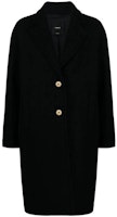 (Women) PINKO Black Long Single-Breasted Coat 101809Y7DY-Z99 (Women) PINKO Black Long Single-Breasted Coat 101809Y7DY-Z99
