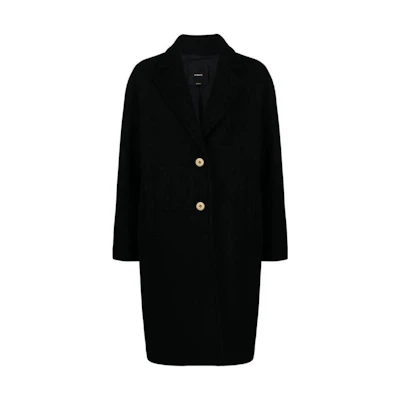 (Women) PINKO Black Long Single-Breasted Coat 101809Y7DY-Z99