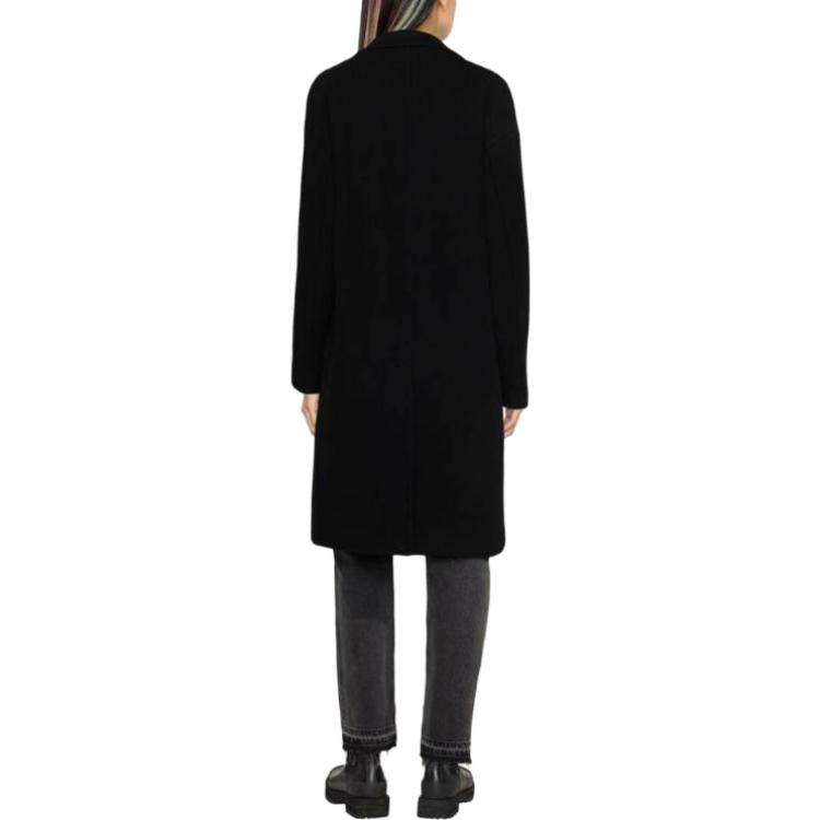 Shop (W) PINKO 블랙 롱 싱글 브레스티드 코트 101809Y7DY-Z99