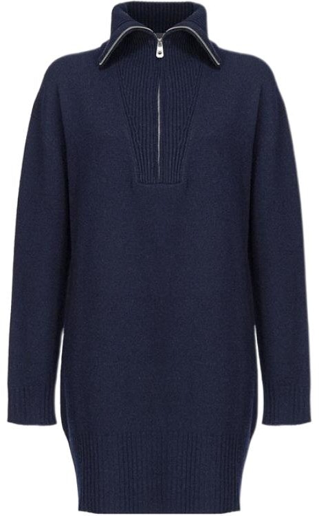 women-pinko-black-short-solid-color-long-sleeve-collar-dress-104052-a22-u-g03