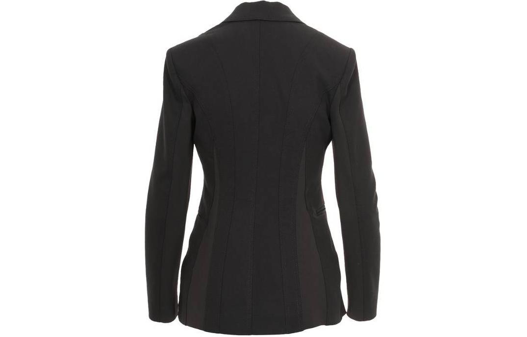 Lookbook (W) PINKO 黑色單排扣西裝外套附條紋翻領設計。 103032A1MX-Z99
