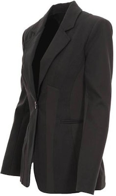 (W) PINKO 黑色單排扣西裝外套附條紋翻領設計。 103032A1MX-Z99 Shop (W) PINKO 黑色單排扣西裝外套附條紋翻領設計。 103032A1MX-Z99