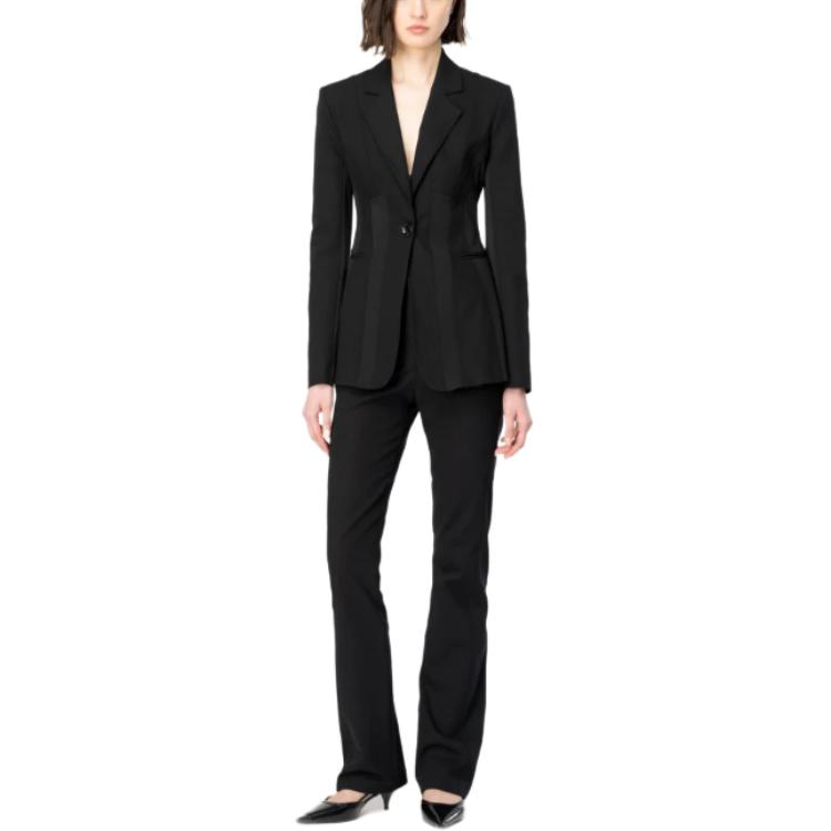 Purchase (W) PINKO 黑色單排扣西裝外套附條紋翻領設計。 103032A1MX-Z99