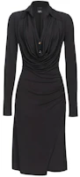 (Women) PINKO Black Slim-Fit V-Neck Long Sleeve Midi Dress. 103052A1L0-Z99 (Women) PINKO Black Slim-Fit V-Neck Long Sleeve Midi Dress. 103052A1L0-Z99