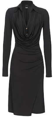 (W) PINKO Gaun Midi Lengan Panjang Slim Fit Leher-V Hitam. 103052A1L0-Z99 Buy (W) PINKO Gaun Midi Lengan Panjang Slim Fit Leher-V Hitam. 103052A1L0-Z99