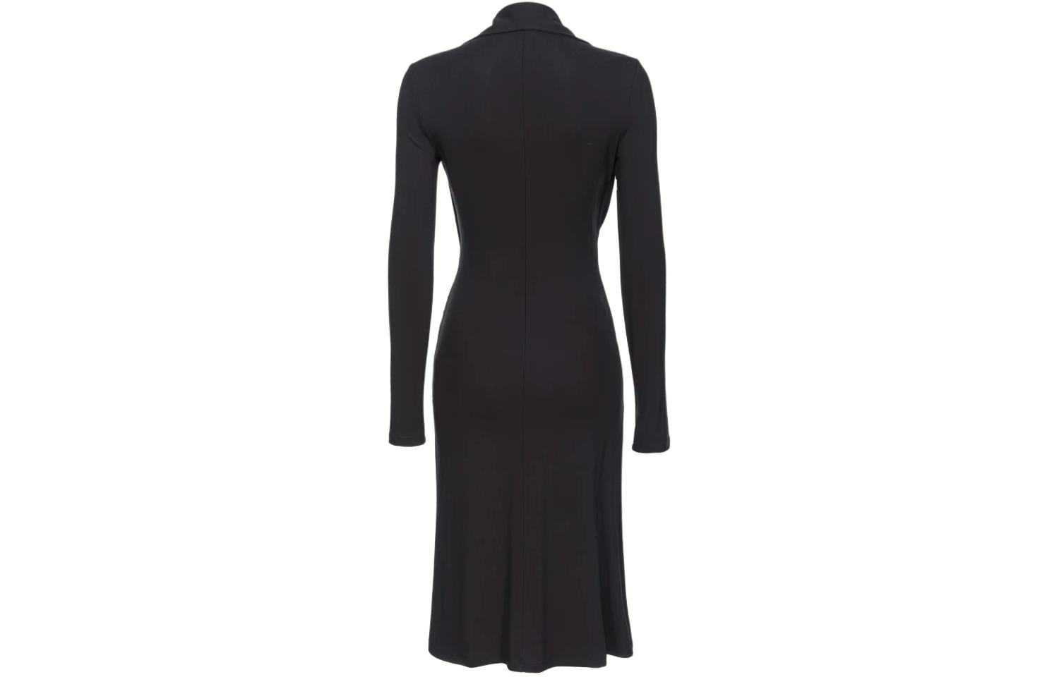 (Women) PINKO  Black Slim-Fit V-Neck Long Sleeve Midi Dress. 103052A1L0-Z99 圖 3